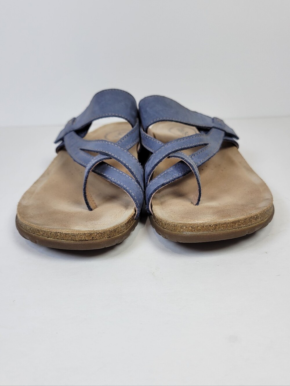 Taos Perfect Blue Slip-on Strappy Leather Sandal Comfort Outdoor Boho Casual - Picture 3 of 9